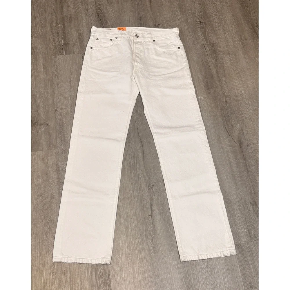 Y2K Levis 501 Original Fit Straight Leg White Jeans Mens 30x32 NWT Button Fly